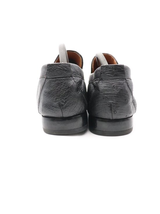 Mezlan Rollini Platinum Full Quill Ostrich 
Black Leather Men\'s 10.5 M Loafers main image 7